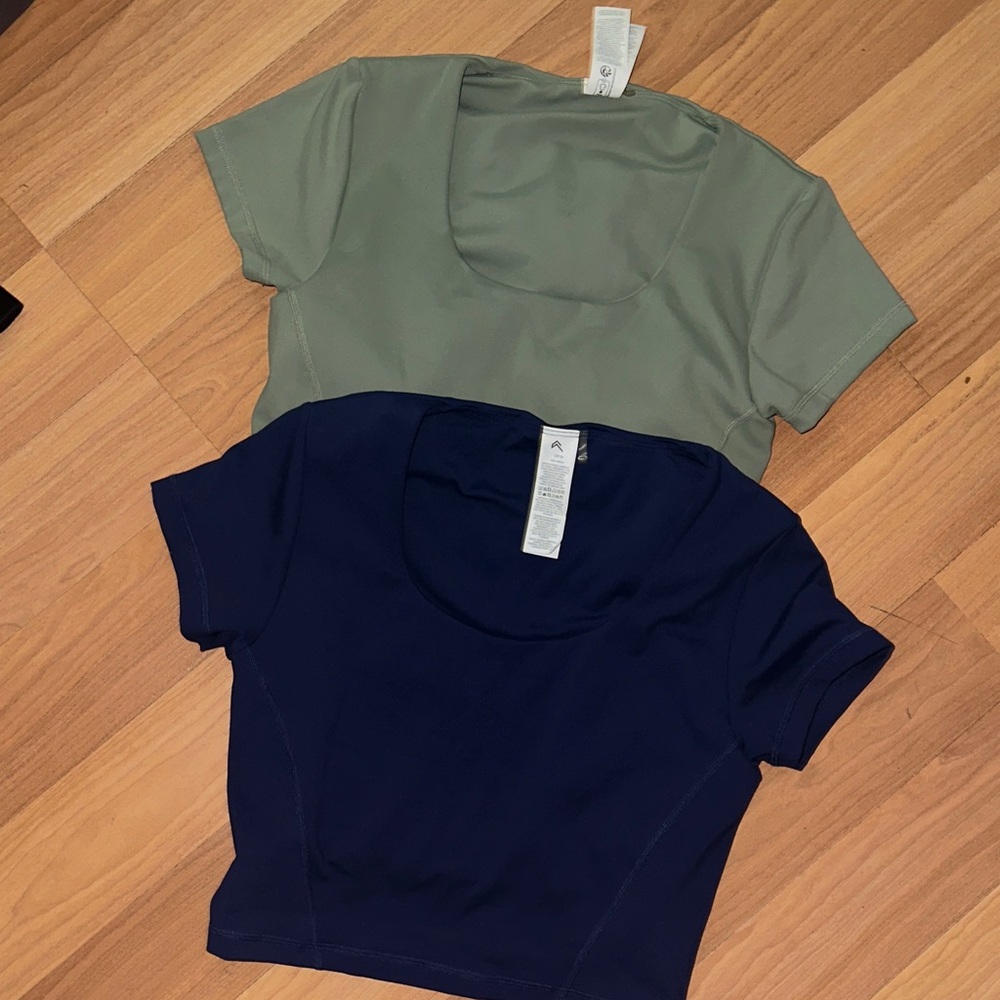 Oner Active Olive Green + Navy Blue Crop Tops